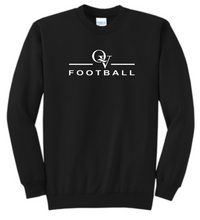 Load image into Gallery viewer, QUAKER VALLEY FOOTBALL YOUTH &amp; ADULT CREWNECK SWEATSHIRT - ATHLETIC HEATHER OR JET BLACK