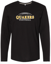 Load image into Gallery viewer, QUAKER VALLEY FOOTBALL FINE COTTON JERSEY YOUTH &amp; ADULT LONG SLEEVE TEE -  WHITE OR BLACK
