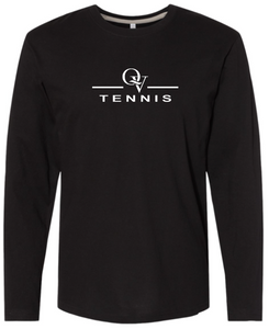 *NEW* QUAKER VALLEY TENNIS FINE COTTON JERSEY YOUTH & ADULT LONG SLEEVE TEE -  WHITE OR BLACK