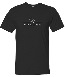 *NEW* QUAKER VALLEY SOCCER FINE COTTON JERSEY YOUTH & ADULT SHORT SLEEVE TEE -  BLACK OR HEATHER