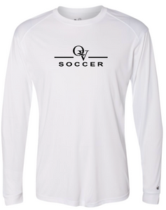 *NEW* QUAKER VALLEY SOCCER -  YOUTH & ADULT PERFORMANCE SOFTLOCK LONG SLEEVE T-SHIRT - WHITE OR BLACK