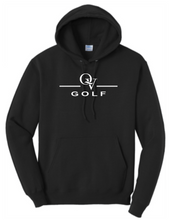 Load image into Gallery viewer, QUAKER VALLEY GOLF YOUTH &amp; ADULT HOODED SWEATSHIRT - ATHLETIC HEATHER OR JET BLACK