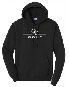 QUAKER VALLEY GOLF YOUTH & ADULT HOODED SWEATSHIRT - ATHLETIC HEATHER OR JET BLACK