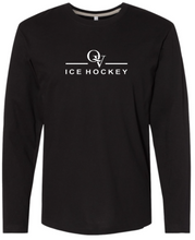 Load image into Gallery viewer, *NEW* QUAKER VALLEY ICE HOCKEY FINE COTTON JERSEY YOUTH &amp; ADULT LONG SLEEVE TEE -  WHITE OR BLACK