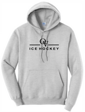Load image into Gallery viewer, *NEW* QUAKER VALLEY ICE HOCKEY YOUTH &amp; ADULT HOODED SWEATSHIRT - ATHLETIC HEATHER OR JET BLACK