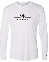 Load image into Gallery viewer, QUAKER VALLEY CHEER -  YOUTH &amp; ADULT PERFORMANCE SOFTLOCK LONG SLEEVE T-SHIRT - WHITE OR BLACK