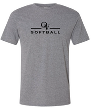 Load image into Gallery viewer, *NEW* QUAKER VALLEY SOFTBALL FINE COTTON JERSEY YOUTH &amp; ADULT SHORT SLEEVE TEE -  BLACK OR HEATHER