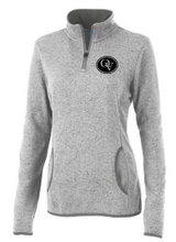 Load image into Gallery viewer, QUAKER VALLEY WOMEN&#39;S EMBROIDERED HEATHERED FLEECE PULLOVER - LIGHT GRAY OR OATMEAL