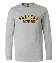 Load image into Gallery viewer, QUAKER VALLEY MARCHING BAND YOUTH &amp; ADULT LONG SLEEVE TEE - BLACK OR ATHLETIC GREY