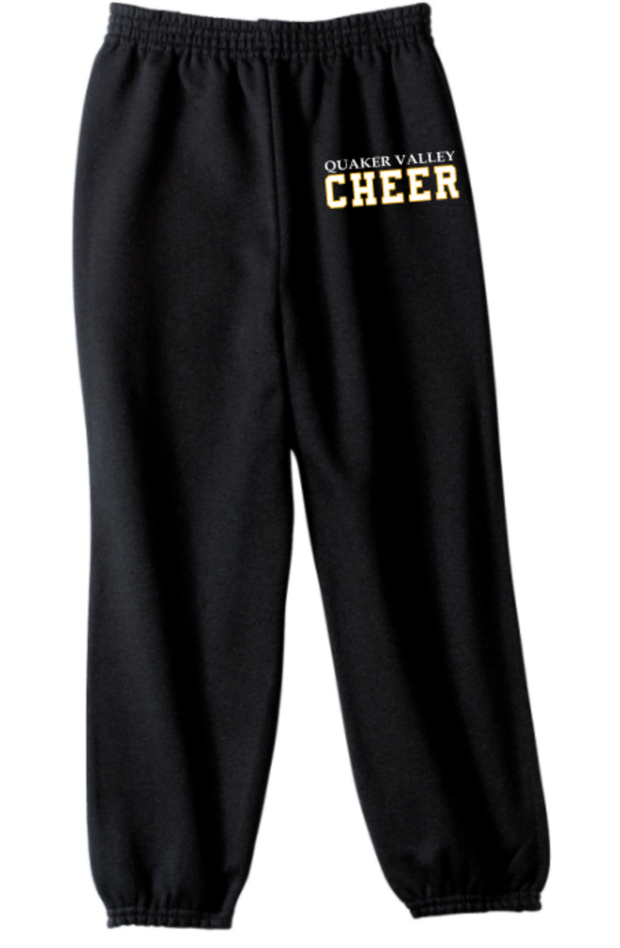 QUAKER VALLEY CHEER YOUTH & ADULT CORE FLEECE ELASTIC BOTTOM SWEATPANTS WITH POCKETS