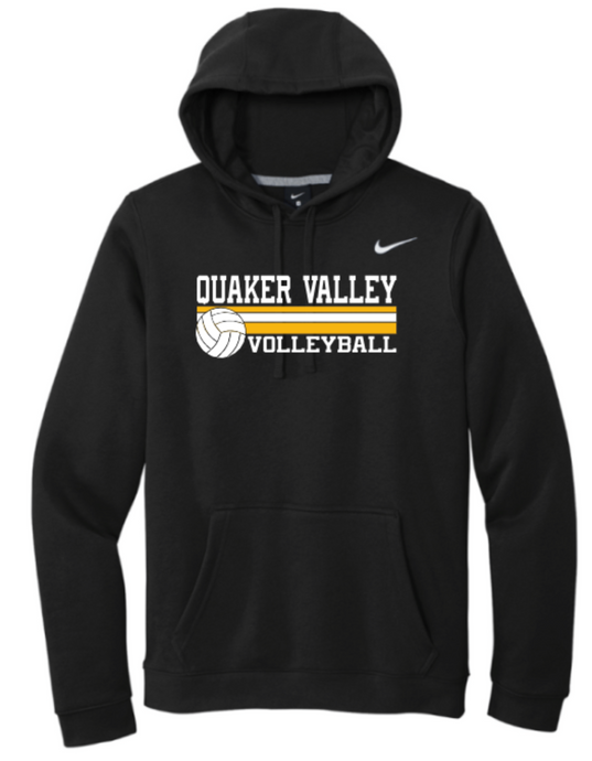 *VARSITY FUNDRAISER* QUAKER VALLEY VOLLEYBALL NIKE ADULT HOODED SWEATSHIRT - BLACK