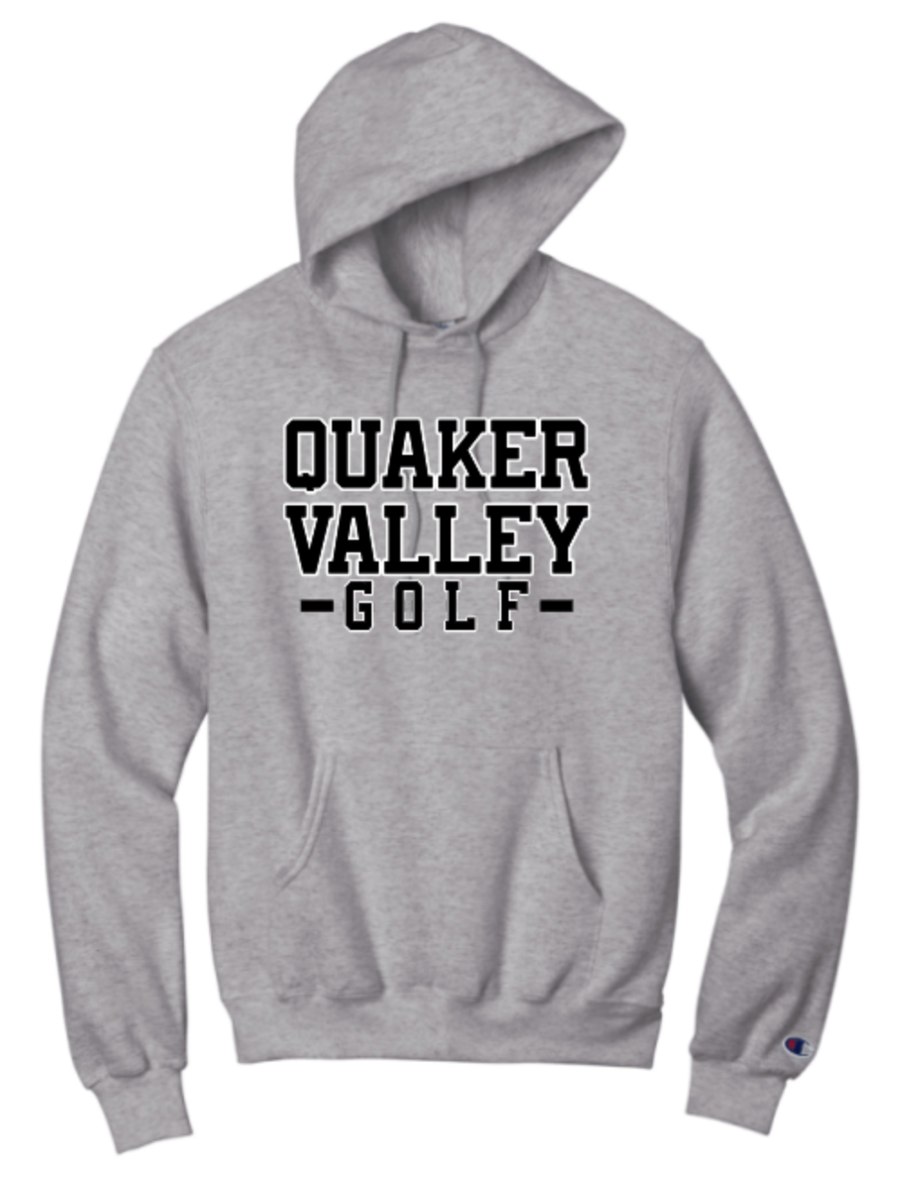 QUAKER VALLEY GOLF CHAMPION BRAND ADULT HOODED SWEATSHIRT- LIGHT STEEL *FUNDRAISER*
