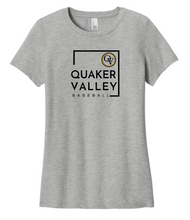 Load image into Gallery viewer, SPRING '26 FUNDRAISER - QUAKER VALLEY BASEBALL - LADIES FIT TEE W/ 3 DESIGN OPTIONS