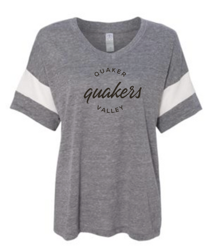 QUAKER VALLEY WOMEN'S ECO-JERSEY V-NECK GREY