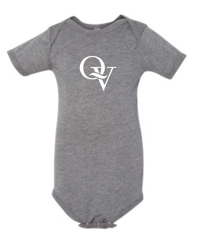 QUAKER VALLEY INFANT GREY ONESIE W/ ONE COLOR DESIGN