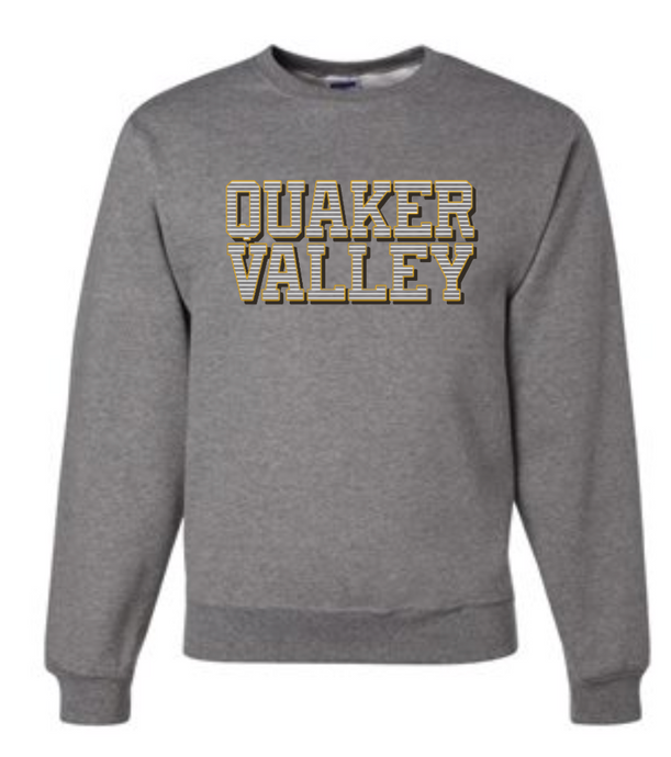 QUAKER VALLEY STRIPE DESIGN YOUTH & ADULT CREW NECK SWEATSHIRT