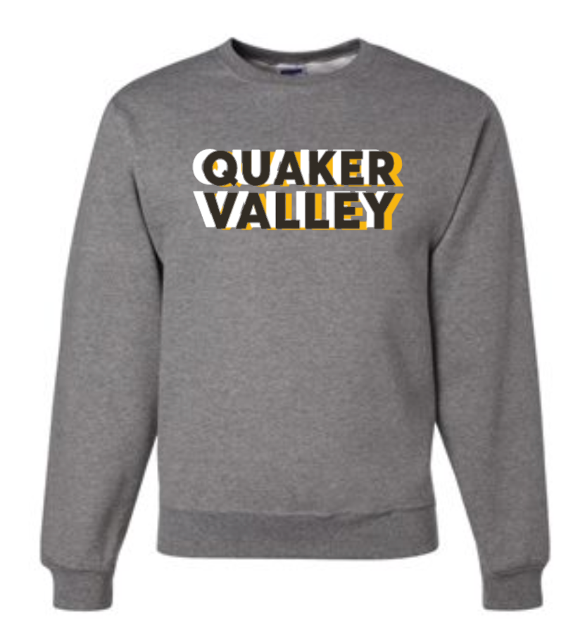 QUAKER VALLEY TRI-COLORED YOUTH & ADULT CREW NECK SWEATSHIRT