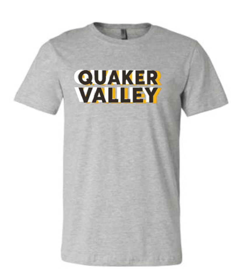 QUAKER VALLEY TRI-COLORED YOUTH & ADULT SHORT SLEEVE T-SHIRT