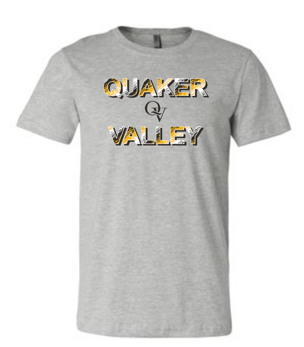 QUAKER VALLEY TRI-COLOR QV DESIGN SHORT SLEEVE T-SHIRT
