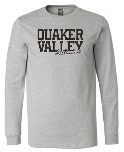 QUAKER VALLEY ALUMNI SCRIPT ADULT LONG SLEEVE TEE