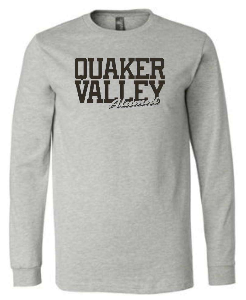 QUAKER VALLEY ALUMNI SCRIPT ADULT LONG SLEEVE TEE
