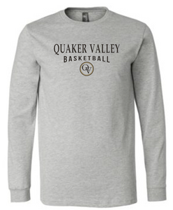 QUAKER VALLEY BASKETBALL 20/21 YOUTH & ADULT LONG SLEEVE TEE -  ATHLETIC GREY