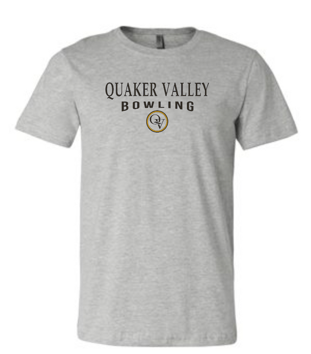 QUAKER VALLEY BOWLING 20/21 YOUTH & ADULT SHORT SLEEVE T-SHIRT - ATHLETIC GRAY