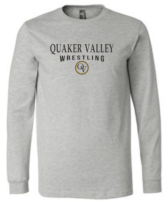 QUAKER VALLEY WRESTLING 20/21 YOUTH & ADULT LONG SLEEVE TEE -  ATHLETIC GREY