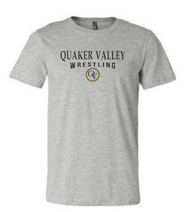 QUAKER VALLEY WRESTLING 20/21 YOUTH & ADULT SHORT SLEEVE T-SHIRT - ATHLETIC GRAY