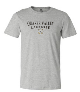 QUAKER VALLEY LACROSSE 20/21 YOUTH & ADULT SHORT SLEEVE T-SHIRT - ATHLETIC GRAY
