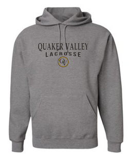 QUAKER VALLEY LACROSSE 20/21 YOUTH & ADULT HOODED SWEATSHIRT - OXFORD GRAY