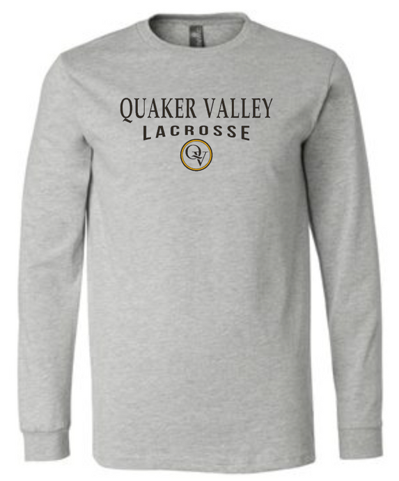 QUAKER VALLEY LACROSSE 20/21 YOUTH & ADULT LONG SLEEVE TEE -  ATHLETIC GREY