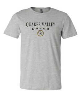 QUAKER VALLEY CHEER 20/21 YOUTH & ADULT SHORT SLEEVE T-SHIRT - ATHLETIC GRAY