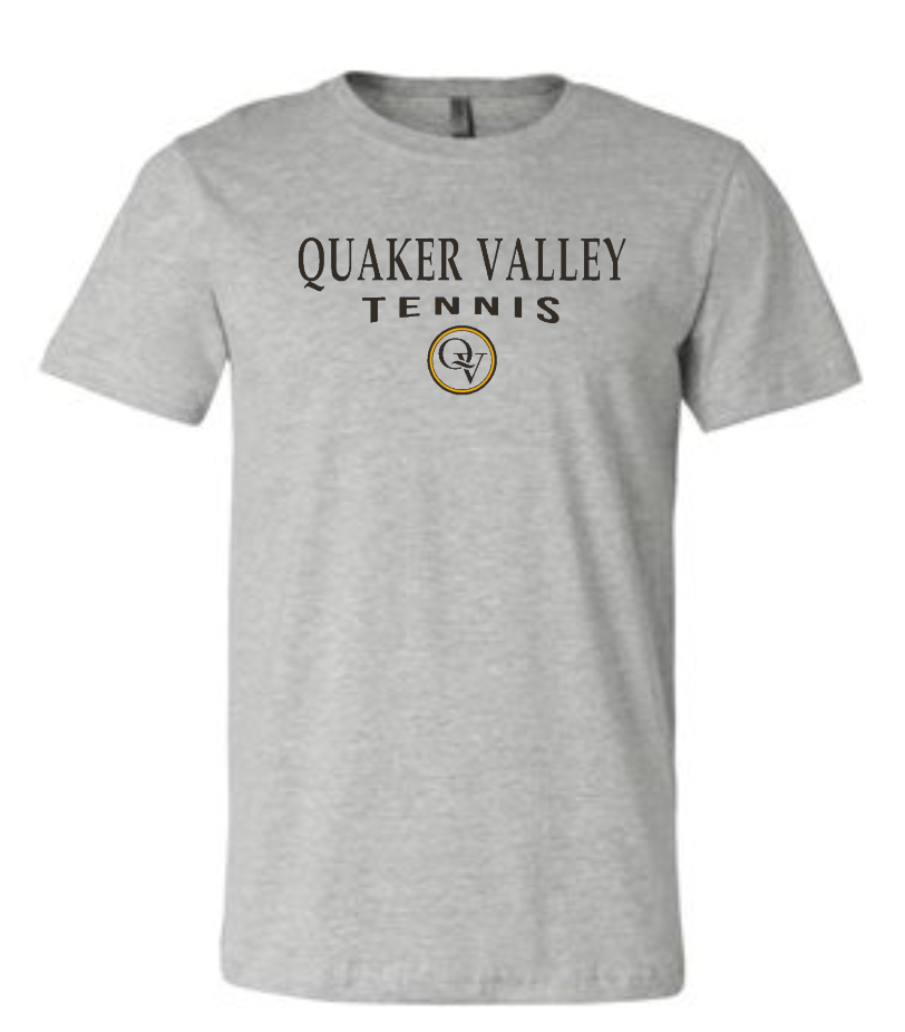QUAKER VALLEY TENNIS 20/21 YOUTH & ADULT SHORT SLEEVE T-SHIRT - ATHLETIC GRAY