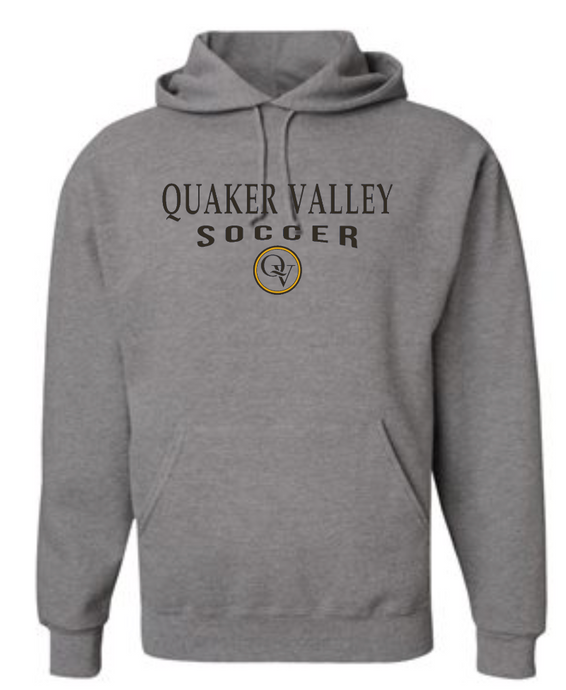 QUAKER VALLEY SOCCER 20/21 YOUTH & ADULT HOODED SWEATSHIRT - OXFORD GRAY