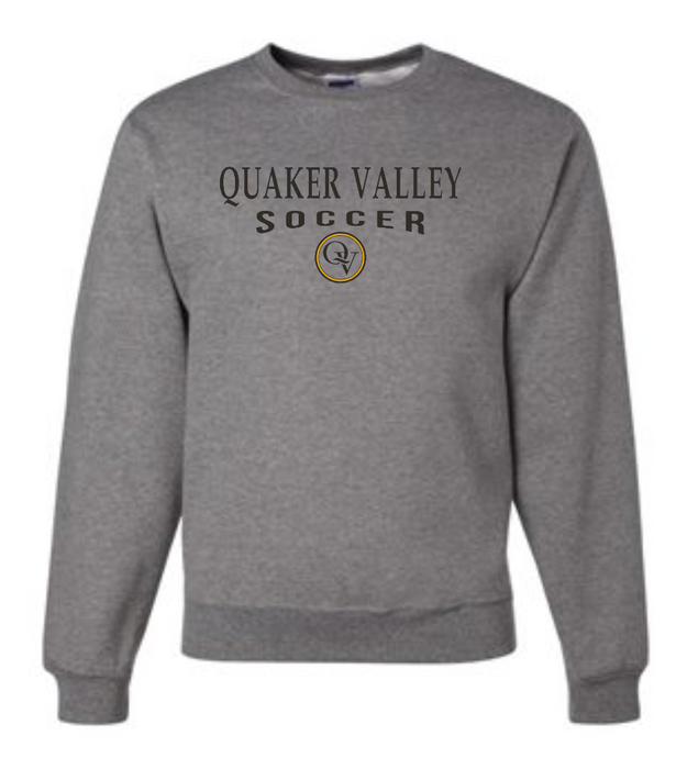 QUAKER VALLEY SOCCER 20/21 YOUTH & ADULT CREW NECK SWEATSHIRT - OXFORD GRAY