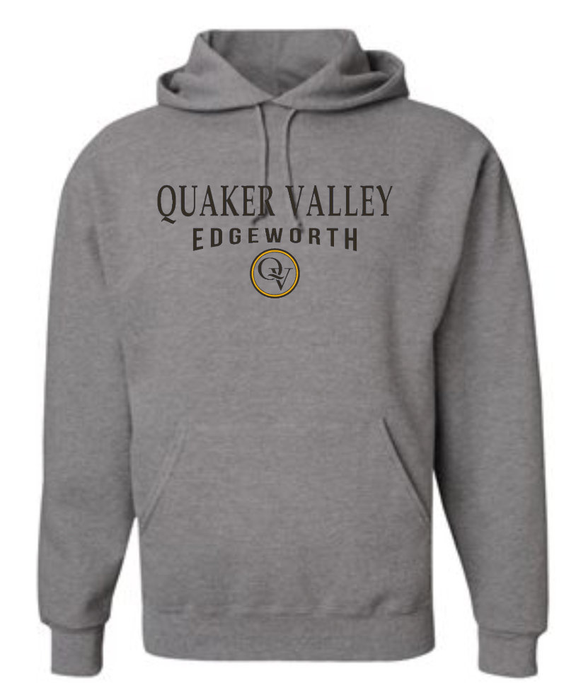 QUAKER VALLEY EDGEWORTH 20/21 YOUTH & ADULT HOODED SWEATSHIRT - OXFORD GRAY