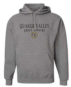 QUAKER VALLEY CROSS COUNTRY 20/21 YOUTH & ADULT HOODED SWEATSHIRT - OXFORD GRAY