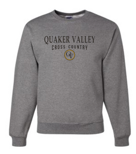 QUAKER VALLEY CROSS COUNTRY 20/21 YOUTH & ADULT CREW NECK SWEATSHIRT - OXFORD GRAY