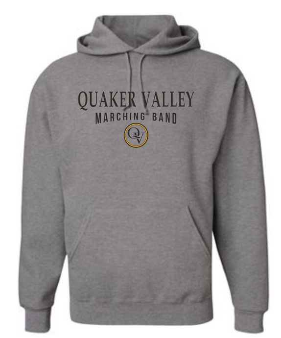 QUAKER VALLEY MARCHING BAND 20/21 YOUTH & ADULT HOODED SWEATSHIRT - OXFORD GRAY