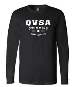 QVSA SWIMMING & DIVING "STRONGER TOGETHER": YOUTH & ADULT LONG SLEEVE T-SHIRT W/ 1 COLOR DESIGN