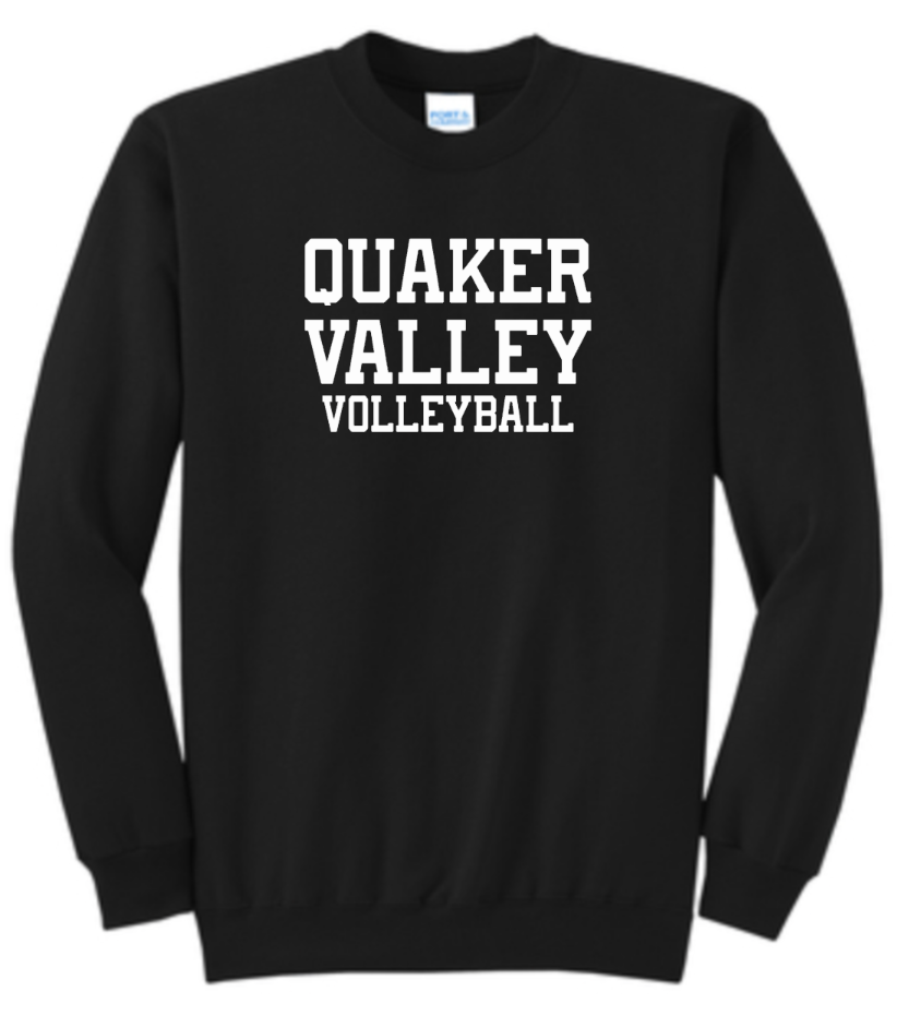 QUAKER VALLEY VOLLEYBALL ADULT CORE FLEECE CREWNECK SWEATSHIRT