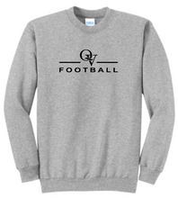 Load image into Gallery viewer, QUAKER VALLEY FOOTBALL YOUTH &amp; ADULT CREWNECK SWEATSHIRT - ATHLETIC HEATHER OR JET BLACK