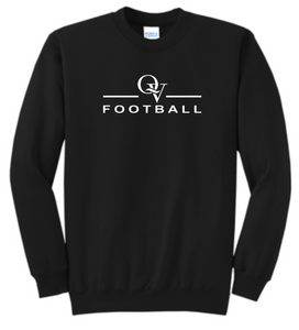 QUAKER VALLEY FOOTBALL YOUTH & ADULT CREWNECK SWEATSHIRT - ATHLETIC HEATHER OR JET BLACK