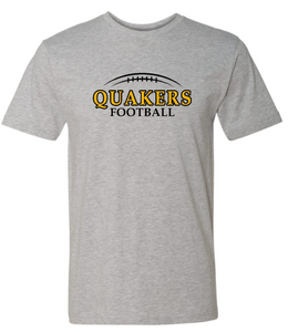 QUAKER VALLEY FOOTBALL FINE COTTON JERSEY YOUTH & ADULT SHORT SLEEVE TEE -  BLACK OR HEATHER