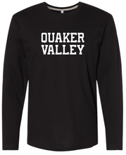 Load image into Gallery viewer, QUAKER VALLEY FINE COTTON JERSEY YOUTH &amp; ADULT LONG SLEEVE TEE -  WHITE OR BLACK
