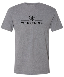 *NEW* QUAKER VALLEY WRESTLING FINE COTTON JERSEY YOUTH & ADULT SHORT SLEEVE TEE -  BLACK OR HEATHER