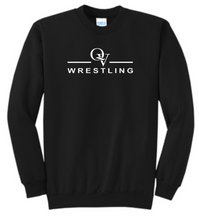 Load image into Gallery viewer, *NEW* QUAKER VALLEY WRESTLING YOUTH &amp; ADULT CREWNECK SWEATSHIRT - ATHLETIC HEATHER OR JET BLACK