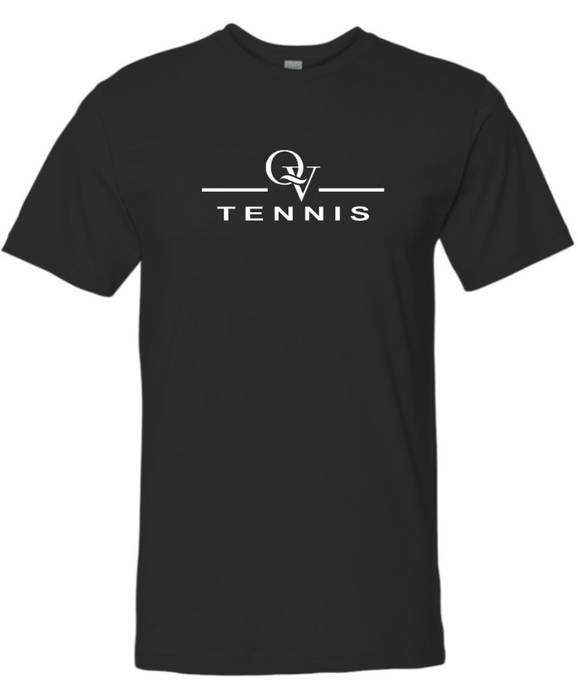 *NEW* QUAKER VALLEY TENNIS FINE COTTON JERSEY YOUTH & ADULT SHORT SLEEVE TEE -  BLACK OR HEATHER