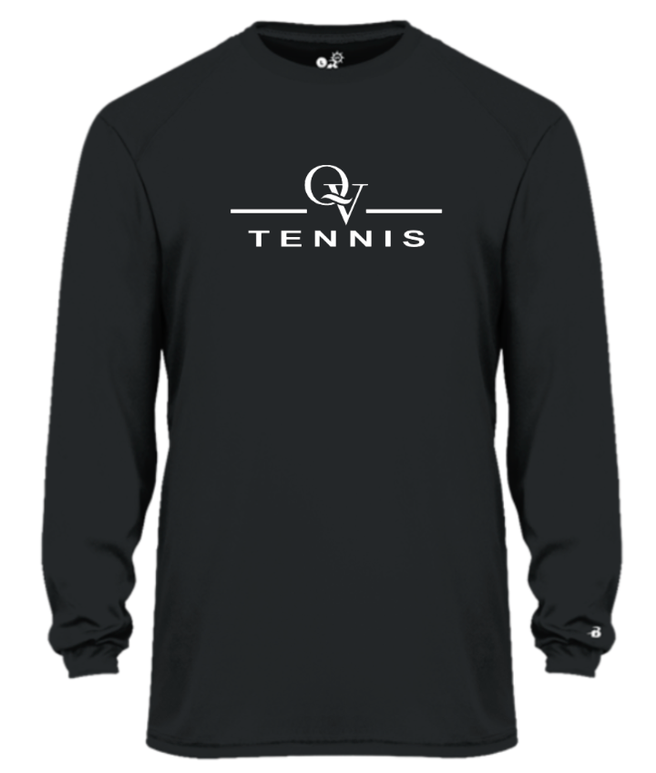 *NEW* QUAKER VALLEY TENNIS -  YOUTH & ADULT PERFORMANCE SOFTLOCK LONG SLEEVE T-SHIRT - WHITE OR BLACK